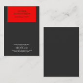 Moderne, rote, vertikale Standard-Visitenkarte Visitenkarte (Vorne/Hinten)