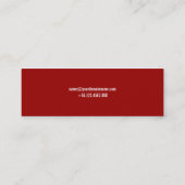 Moderne rote Visitenkarte Telefonnummerkarte (Rückseite)