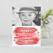Moderne Rote Wasserfarbe Frohe Weihnachten Foto (Stehend Vorderseite)