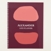 Moderne rote Wasserfarbe personalisieren Planer (Vorderseite)