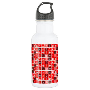 Moderne rote Weihnachts-Gitterstruktur Minimalisti Edelstahlflasche