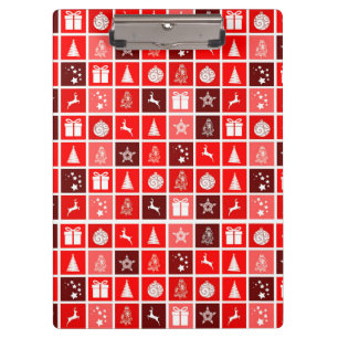 Moderne rote Weihnachts-Gitterstruktur Minimalisti Klemmbrett