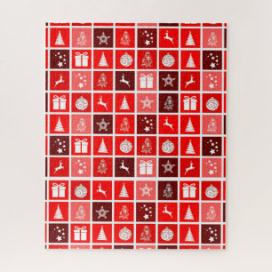 Moderne rote Weihnachts-Gitterstruktur minimalisti Puzzle