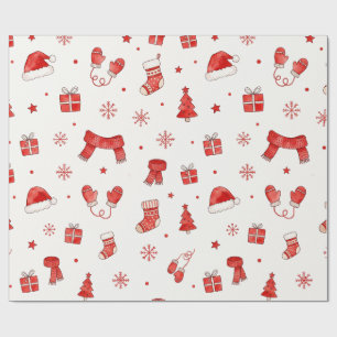 Moderne rote Weihnachtsaccessoires Muster Verpacku Geschenkpapier