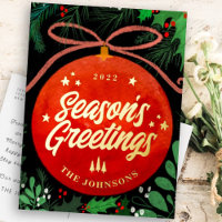 Moderne Rote Weihnachtsballen Ornament Botanisch