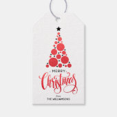 Moderne Rote Weihnachtsbaum Weihnachtsfeiertagsfäc Geschenkanhänger (Vorderseite)