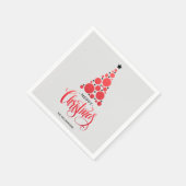 Moderne Rote Weihnachtsbaume Holiday Napkins Serviette (Ecke)