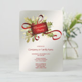 Moderne Rote Weihnachtsfeier Einladung (Stehend Vorderseite)