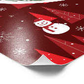 Moderne, rote Weihnachtsfeiertage Fotodruck (Ecke)