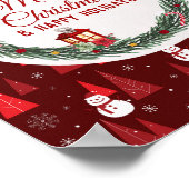Moderne, rote Weihnachtsfeiertage Poster (Ecke)