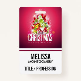 Moderne rote Weihnachtsgrafik Ausweis