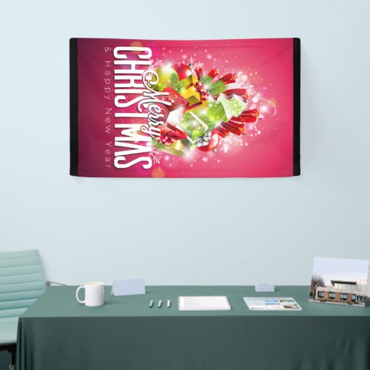Moderne rote Weihnachtsgrafik Banner (Messeveranstaltung)