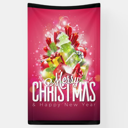 Moderne rote Weihnachtsgrafik Banner (Vertikal)