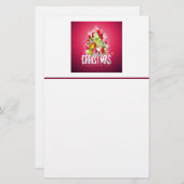 Moderne rote Weihnachtsgrafik Briefpapier (Vorne/Hinten)