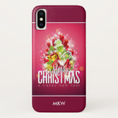 Moderne rote Weihnachtsgrafik Case-Mate iPhone Hülle (Rückseite)