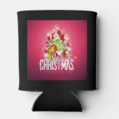 Moderne rote Weihnachtsgrafik Dosenkühler (Rückseite)