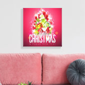 Moderne rote Weihnachtsgrafik Leinwanddruck (Insitu (Wohnzimmer))