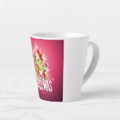 Moderne rote Weihnachtsgrafik Milchtasse (Rechte Ecke)