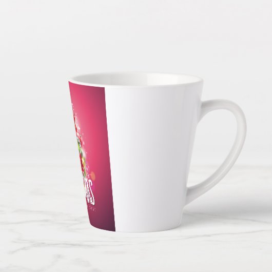 Moderne rote Weihnachtsgrafik Milchtasse (Rechts)