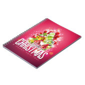 Moderne rote Weihnachtsgrafik Notizblock (Linke Seite)