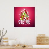 Moderne rote Weihnachtsgrafik Poster (Küche)
