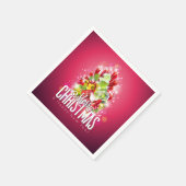 Moderne rote Weihnachtsgrafik Serviette (Ecke)