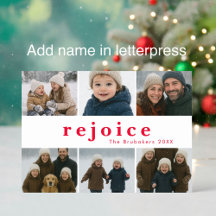 Moderne rote Weihnachtsgrußkarte mit individuellem