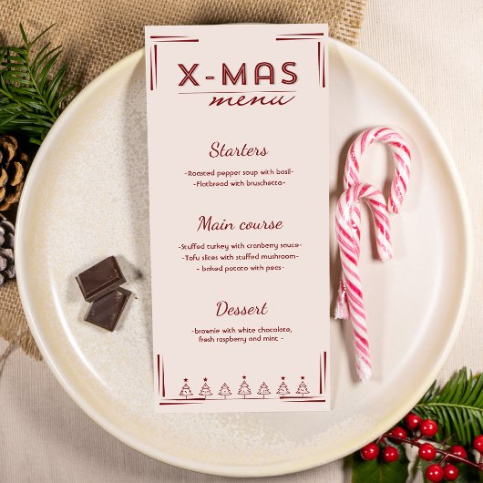 Moderne rote Weihnachtskarte Einladung