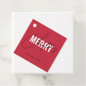 Moderne rote Weihnachtsschrift Geschenkanhänger (Beispiel)