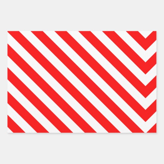 Moderne rote Weihnachtssteine und Streifen wrappin Geschenkpapier Set (Vorderseite 3)