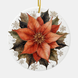 Moderne rote Weihnachtsstern-Weihnachten Keramik Ornament