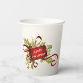 Moderne rote Weihnachtszeitschriften Pappbecher (Rückseite)