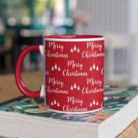 Moderne rote weiße Bäume frohe Weihnachten