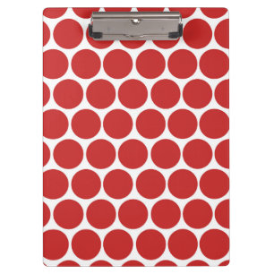 MODERNE ROTE, WEISSE POLKA-DOPPEN KLEMMBRETT