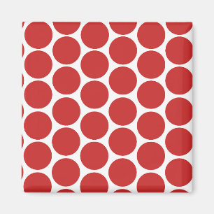 MODERNE ROTE, WEISSE POLKA-DOPPEN MAGNET
