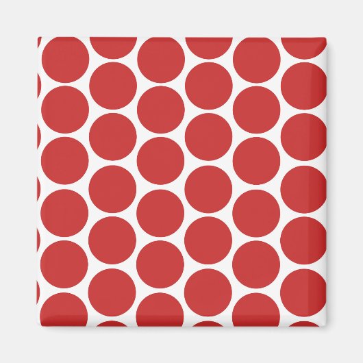 MODERNE ROTE, WEISSE POLKA-DOPPEN MAGNET (Vorne)