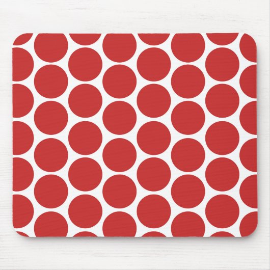 MODERNE ROTE, WEISSE POLKA-DOPPEN MOUSEPAD (Vorne)