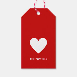 Moderne, rote, weiße Preppy Streifen Personalisier Geschenkanhänger