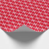 Moderne rote weiße Sterne Schneeflocken Weihnachte Geschenkpapier (Ecke)