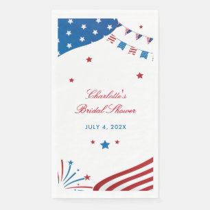 Moderne rote, weiße und blaue patriotische Bridal Serviette