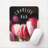 Moderne rote, weiße und rosa Tulpen Mousepad (Mit Mouse)