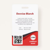 Moderne Rote Wellen, Bar Code, QR-Code, Foto-ID-Ka Ausweis (Rückseite)