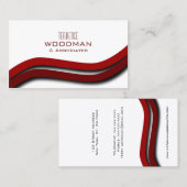Moderne rote Wellen-Visitenkarte-Schablone Visitenkarte (Vorne/Hinten)