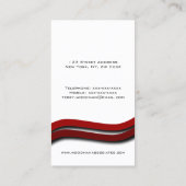 Moderne rote Wellen-Visitenkarte-Schablone Visitenkarte (Rückseite)