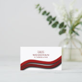 Moderne rote Wellen-Visitenkarte-Schablone Visitenkarte (Stehend Vorderseite)