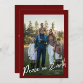 moderne rote Weltfrieden-Karte Feiertagskarte (Vorne/Hinten)