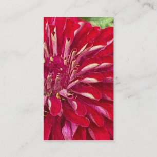 Moderne rote Zinnias Visitenkarte