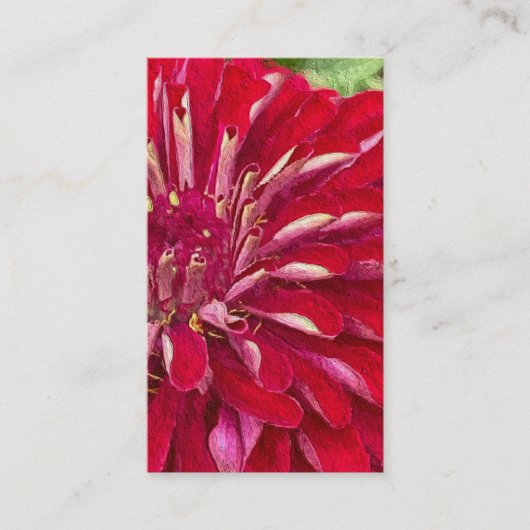 Moderne rote Zinnias Visitenkarte (Vorderseite)