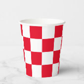 Moderne roter kroatischer Schachbrett Papier Cups Pappbecher (Rechts)