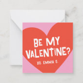 Moderne Rotes Herz Valentins Klassenzimmer Fotokar Mitteilungskarte (Vorderseite)